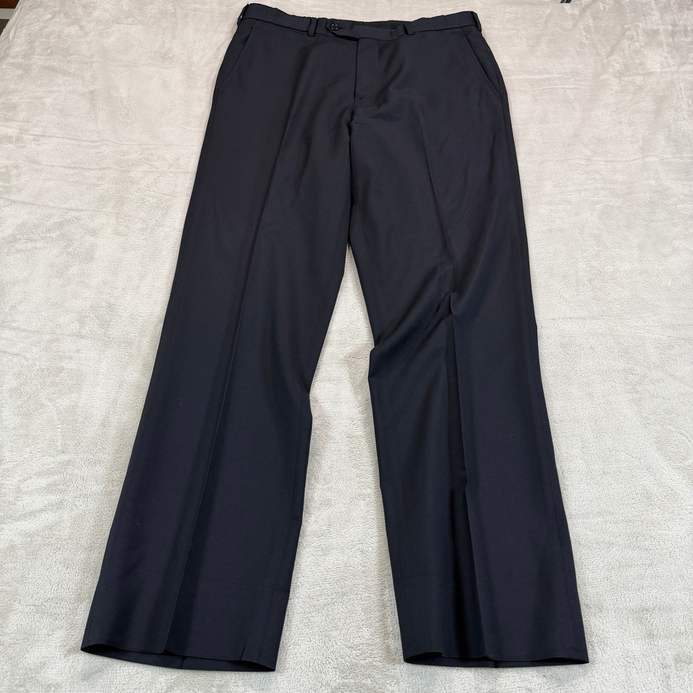 Brooks Brothers 1818 Fitzgerald Mens 34x32 Navy Blue Wool Dress Pants USA Slim